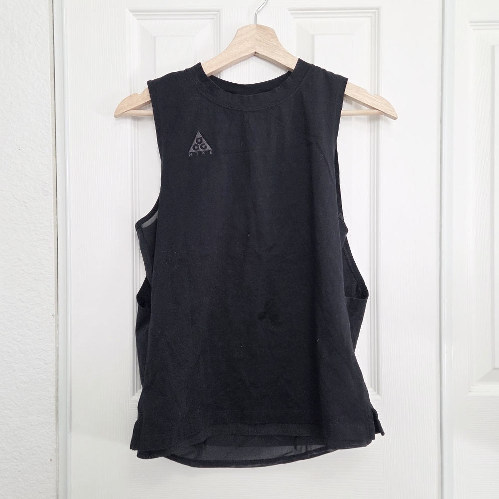 nike acg mesh double layer muscle sleeveless crew neck tank top